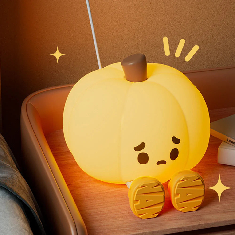 Halloween Pumpkin Night Lights Cute Soft Silicone Safe Lamp Decorations Timing Dimmable Bedside Decor Kids Baby Halloween Gifts