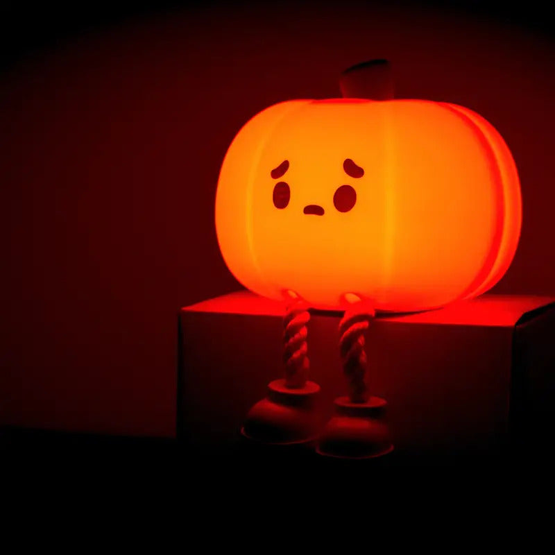 Halloween Pumpkin Night Lights Cute Soft Silicone Safe Lamp Decorations Timing Dimmable Bedside Decor Kids Baby Halloween Gifts